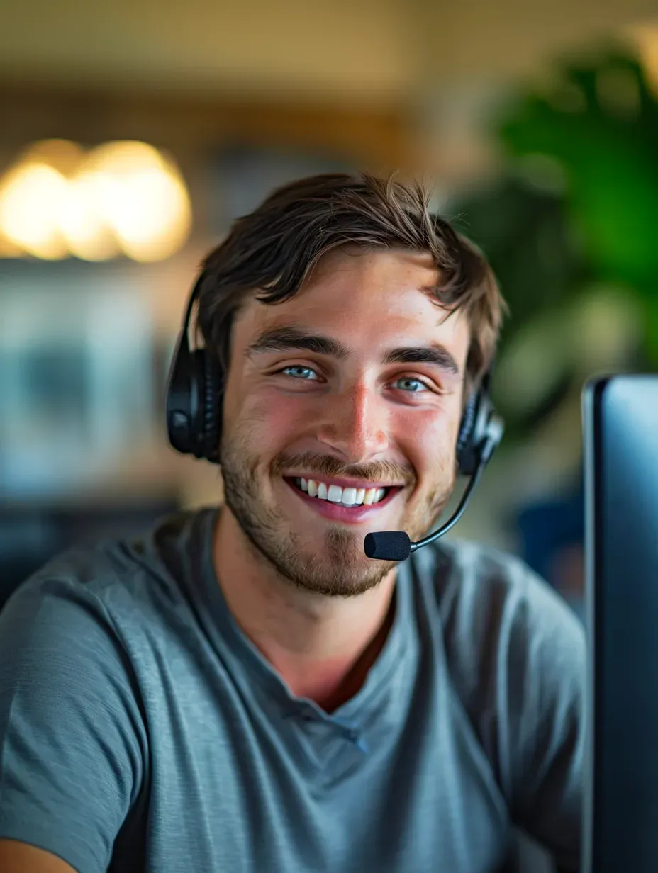 Customer Support Agent Smiling