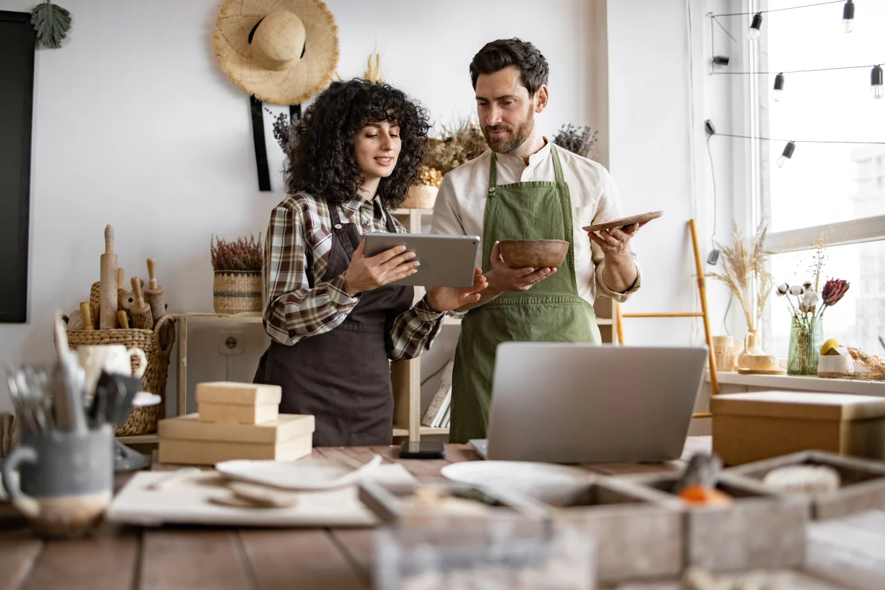Artisan Business Owners Managing Online Orders