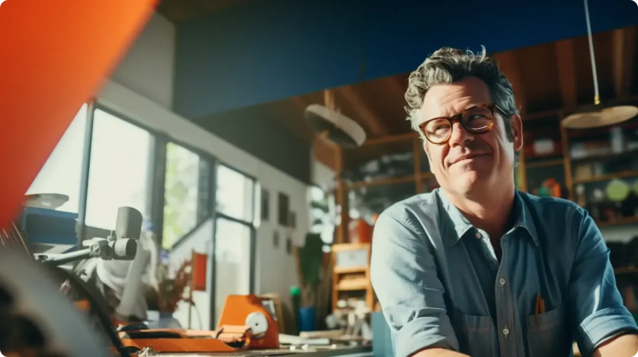 Smiling Man Wearing Glasses