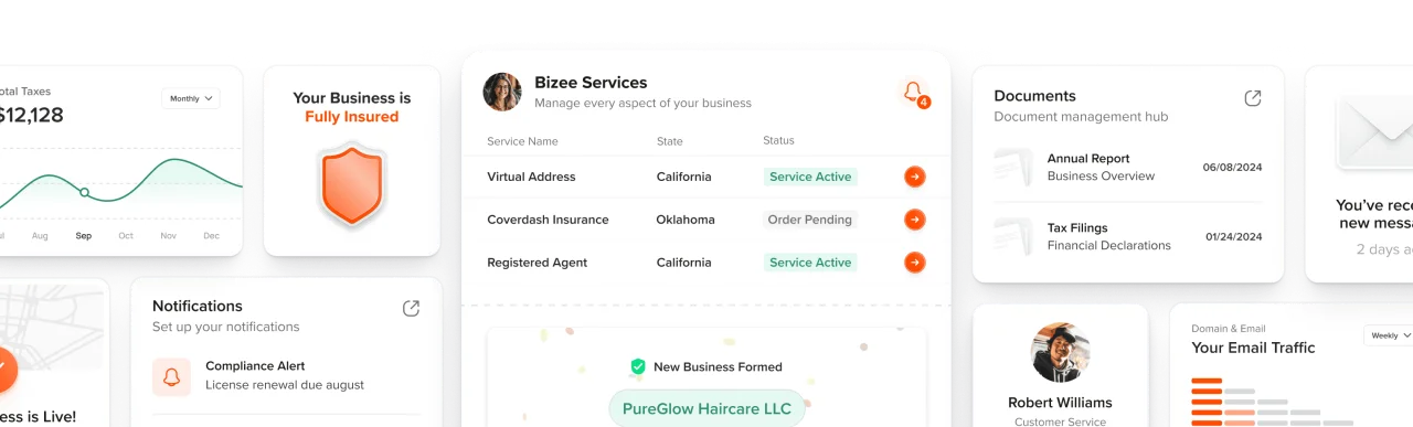 Dashboard Bizee Services