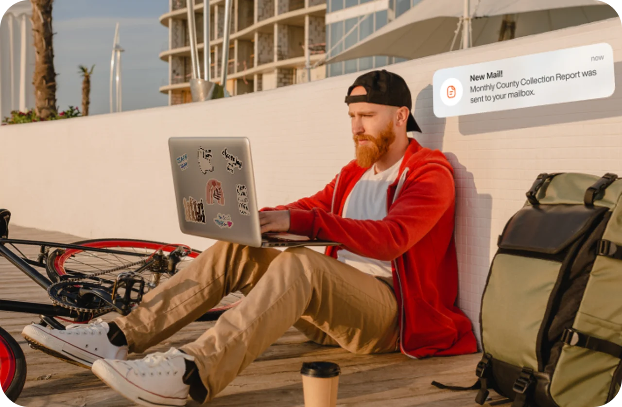 Man With Macbook Mobile