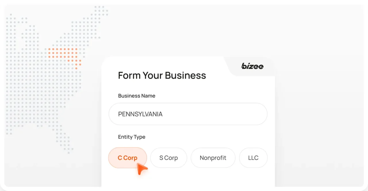 Pennsylvania Corp Map