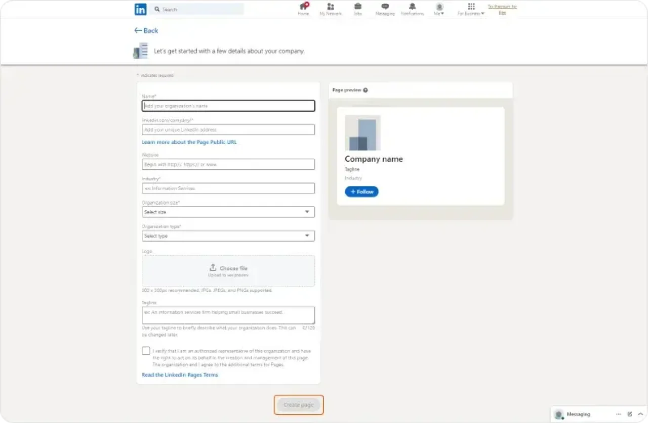 Setup Linkedin Company Page 4
