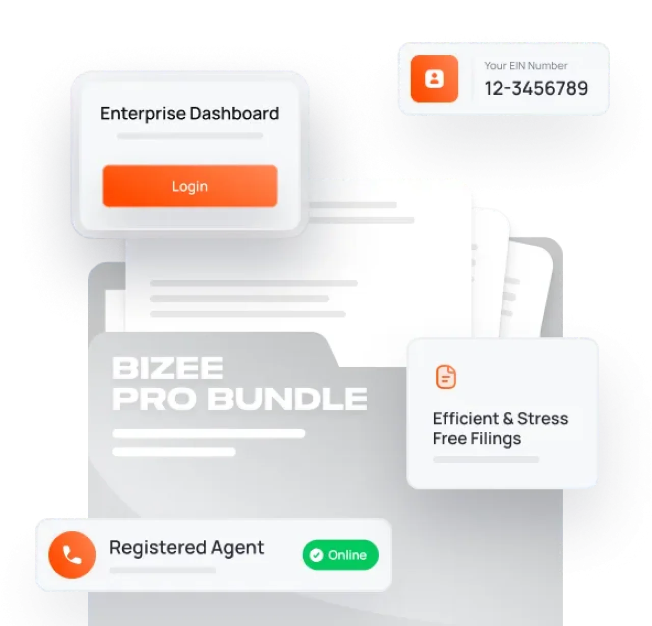 Bizee Pro Bundle Dashboard Registered Agent Filings