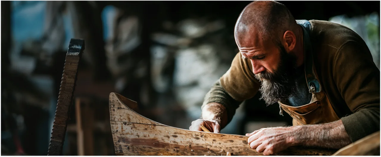Man Carving Wood Desktop