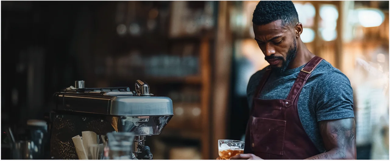 Man Doing Coffee Desktop