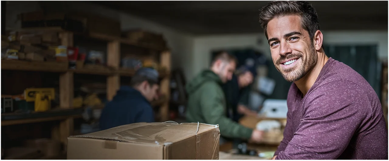 Man Packing Product Desktop